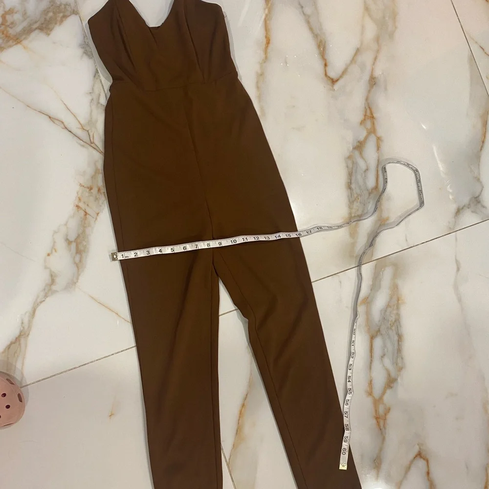 Forever 21  Brovn Jumpsuit Wide-Leg Structured - Picture 7 of 10